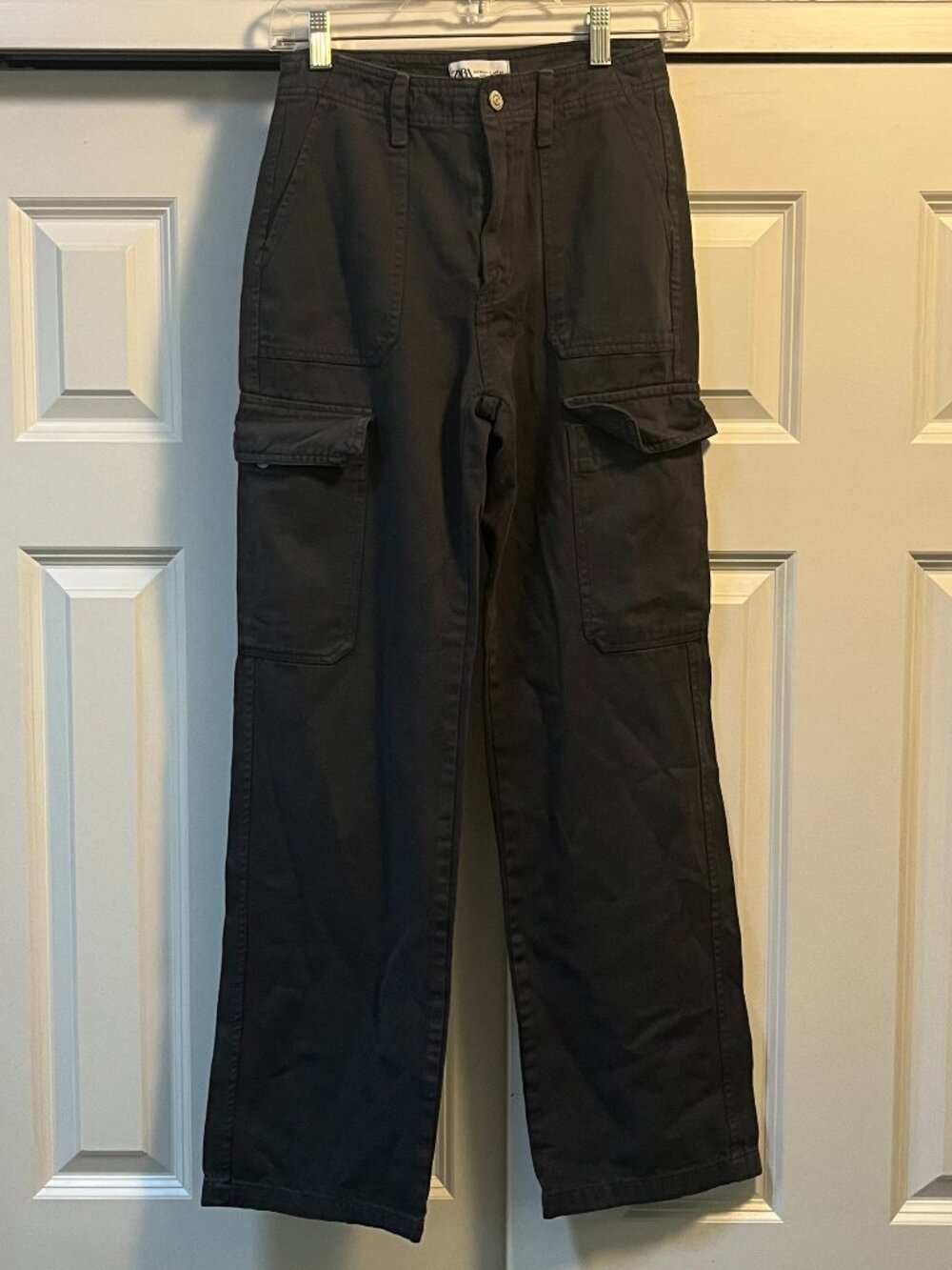 Zara Charcoal Gray Cargo Pants Size 2